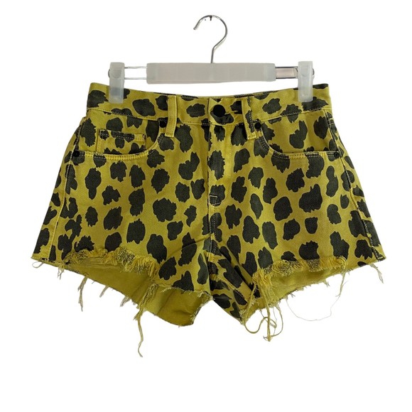 BLANK NYC woman's size 24 The Barrow lime light vintage animal high-rise shorts - Picture 3 of 12